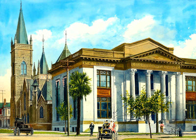 Carnegie Library Jacksonville FL in 1909 Art Print (7 Sizes) - Restored