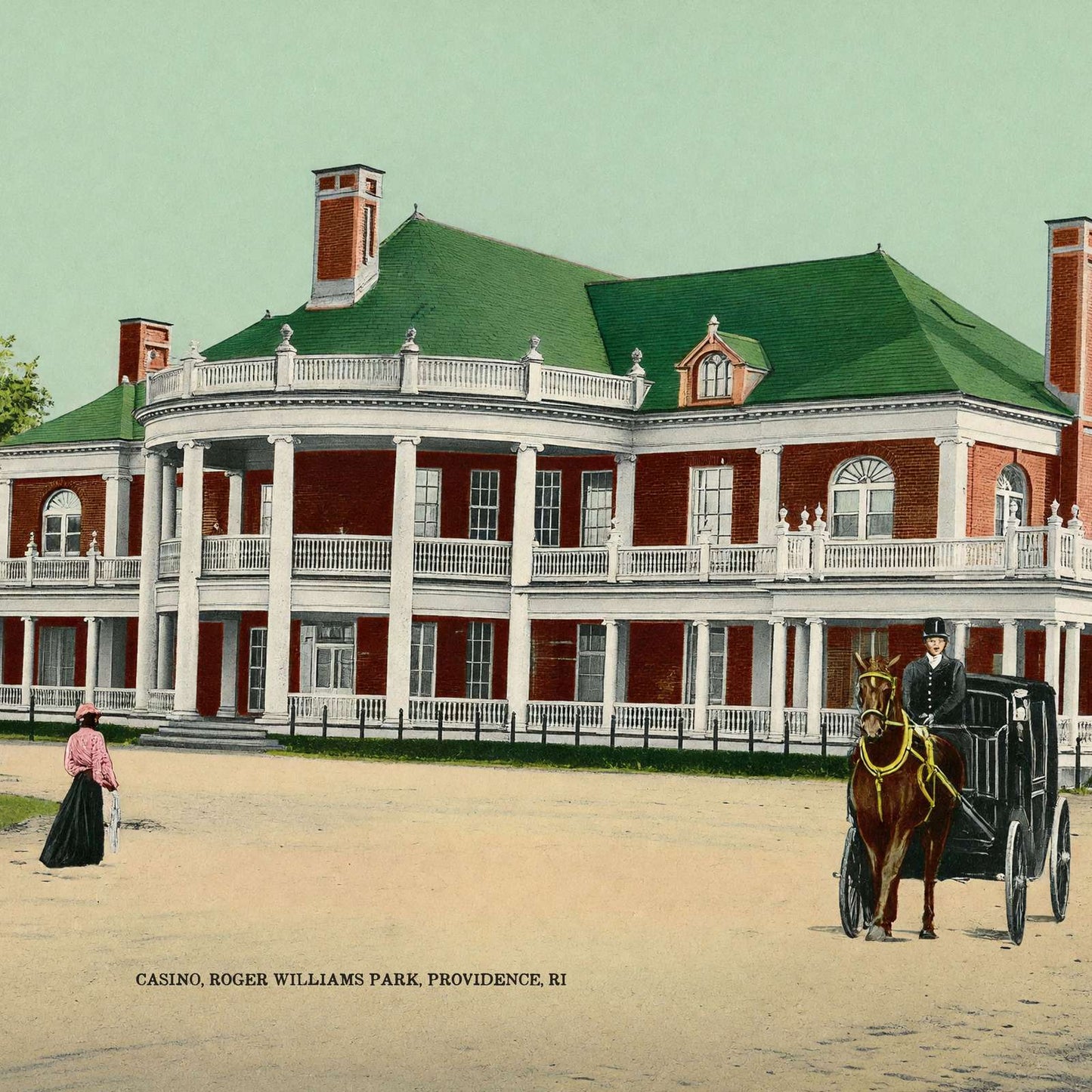 Casino Roger Williams Park Providence RI in 1907 Vintage Print (7 Sizes)