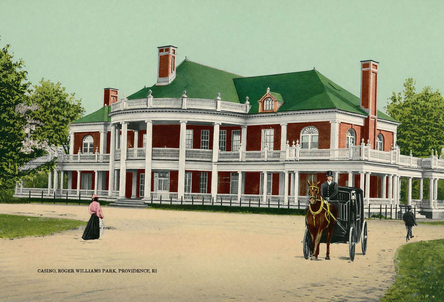 Casino Roger Williams Park Providence RI in 1907 Vintage Print (7 Sizes)