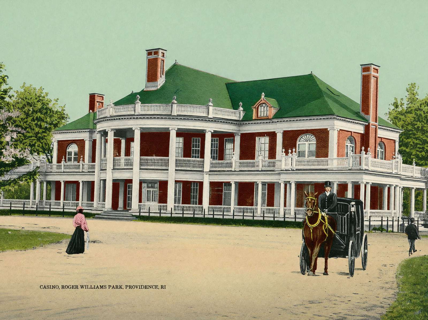 Casino Roger Williams Park Providence RI in 1907 Vintage Print (7 Sizes)