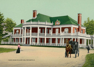 Casino Roger Williams Park Providence RI in 1907 Vintage Print (7 Sizes)