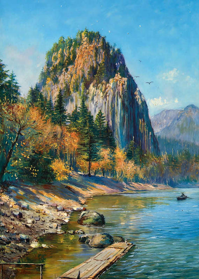 Castle Rock Columbia River in 1908 Art Print (7 Sizes) - Premium Print