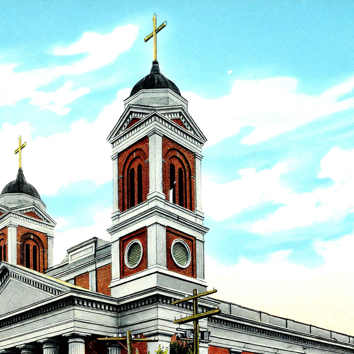 Cathedral Mobile Alabama in 1906 Vintage Print (7 Sizes) - High Quality