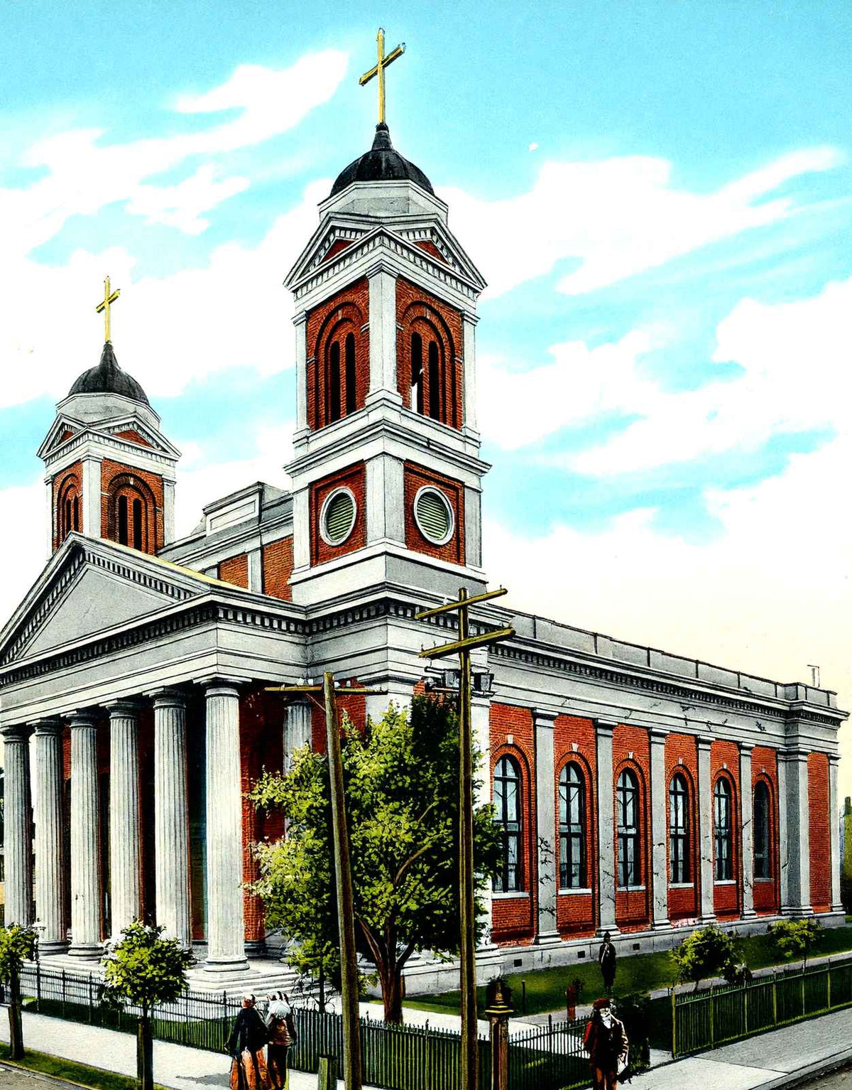 Cathedral Mobile Alabama in 1906 Vintage Print (7 Sizes) - High Quality
