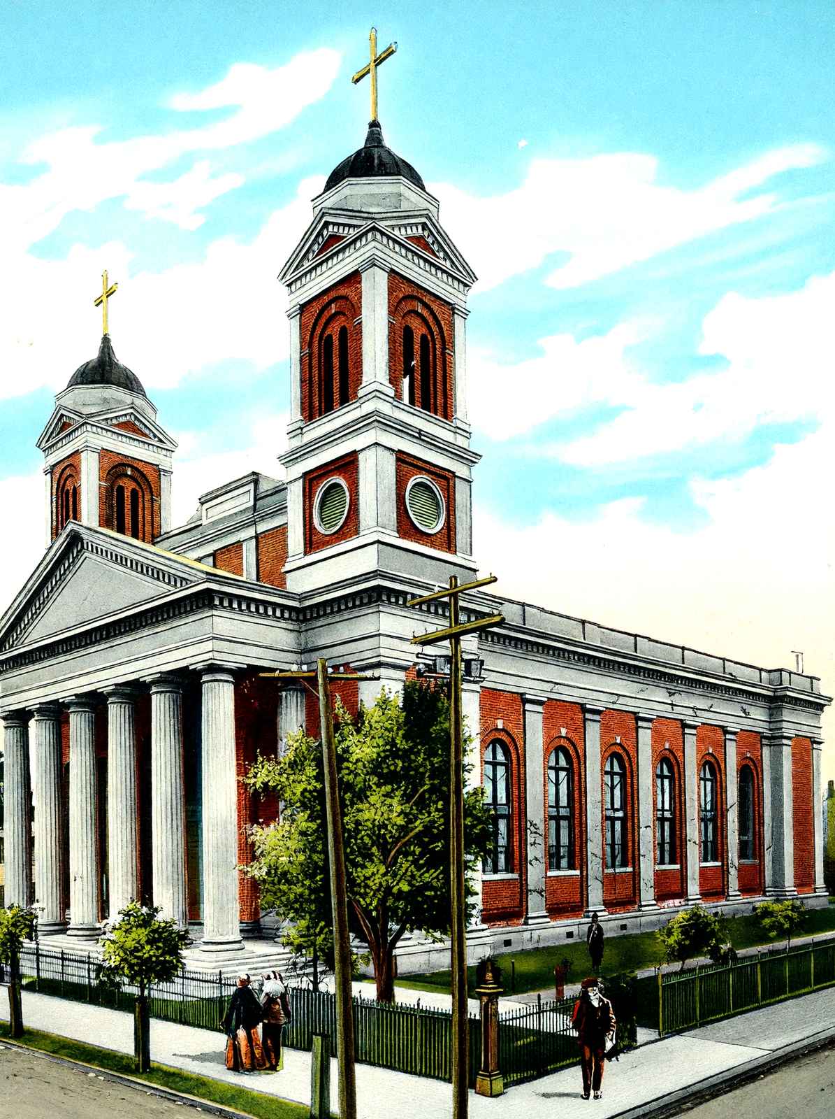Cathedral Mobile Alabama in 1906 Vintage Print (7 Sizes) - High Quality