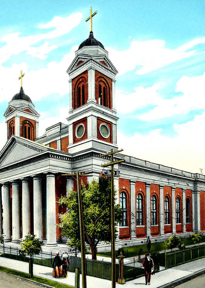 Cathedral Mobile Alabama in 1906 Vintage Print (7 Sizes) - High Quality