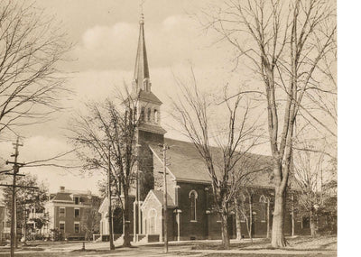 Catholic Church Waterville Maine in 1905 Vintage Print (7 Sizes) - High Quality