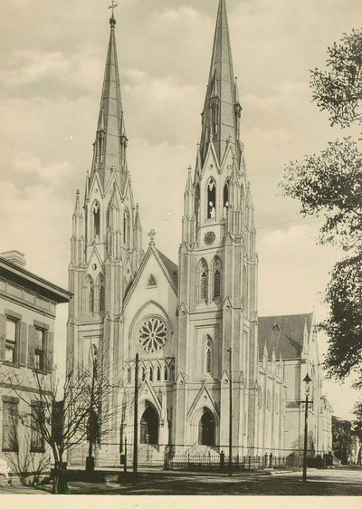 Cathedral of St John Savannah GA in 1904 Vintage Print (7 Sizes) - High Quality