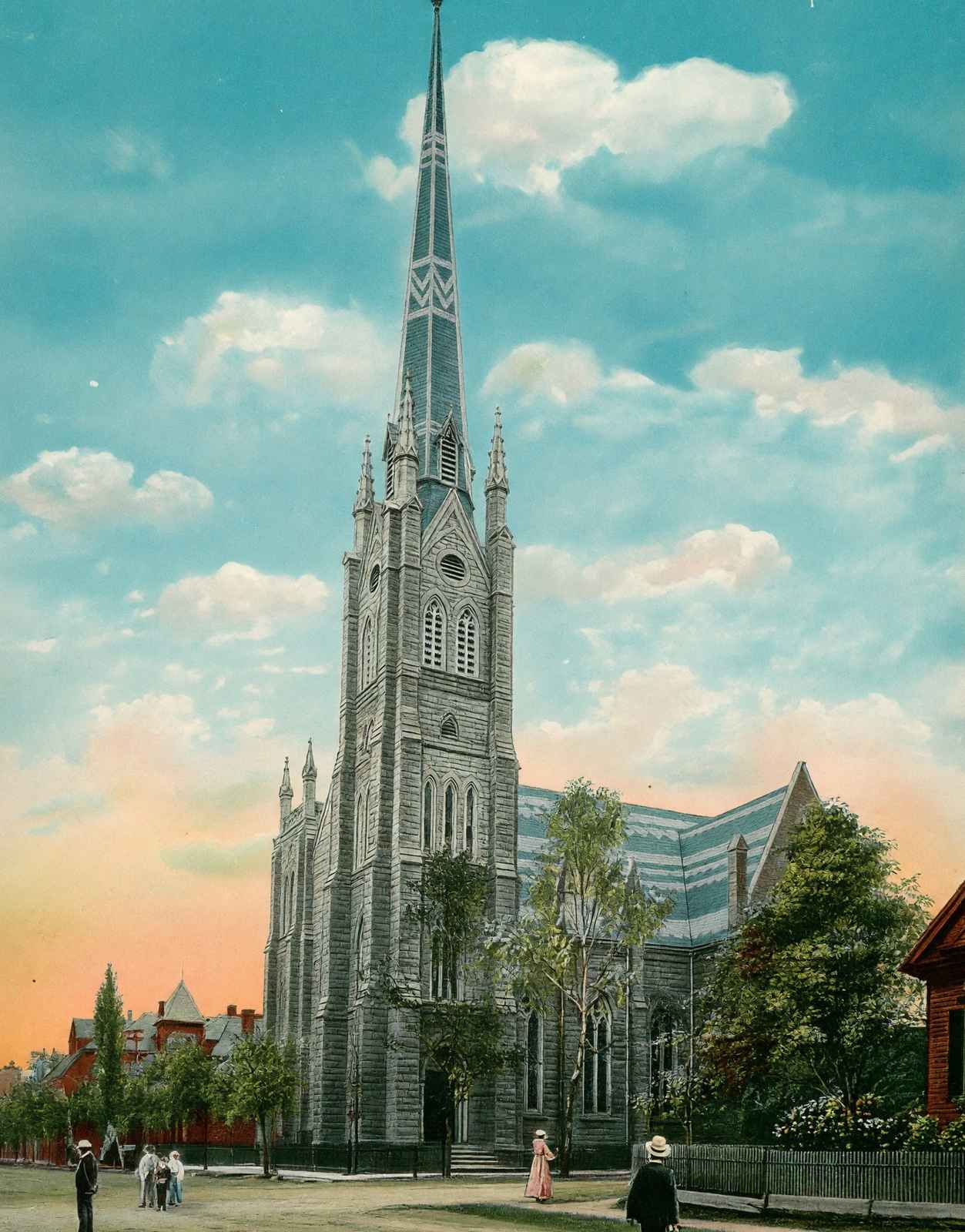 Catholic Church Little Rock AR Vintage Print (7 Sizes) - Enhanced