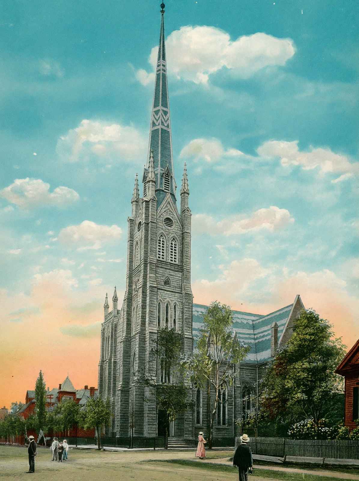 Catholic Church Little Rock AR Vintage Print (7 Sizes) - Enhanced
