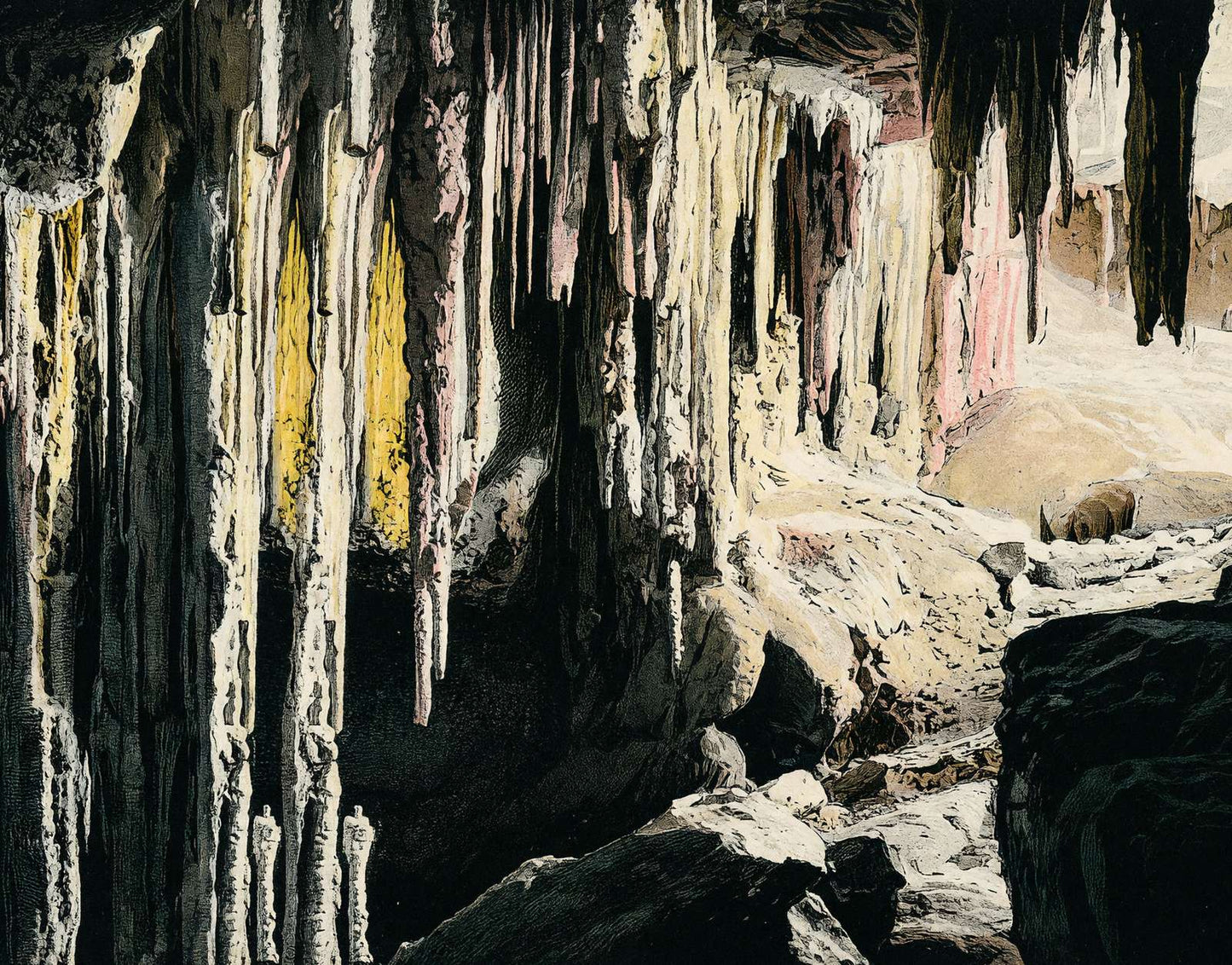 Caves on Grand View Trail Grand Canyon in 1907 Vintage Print (7 Sizes)