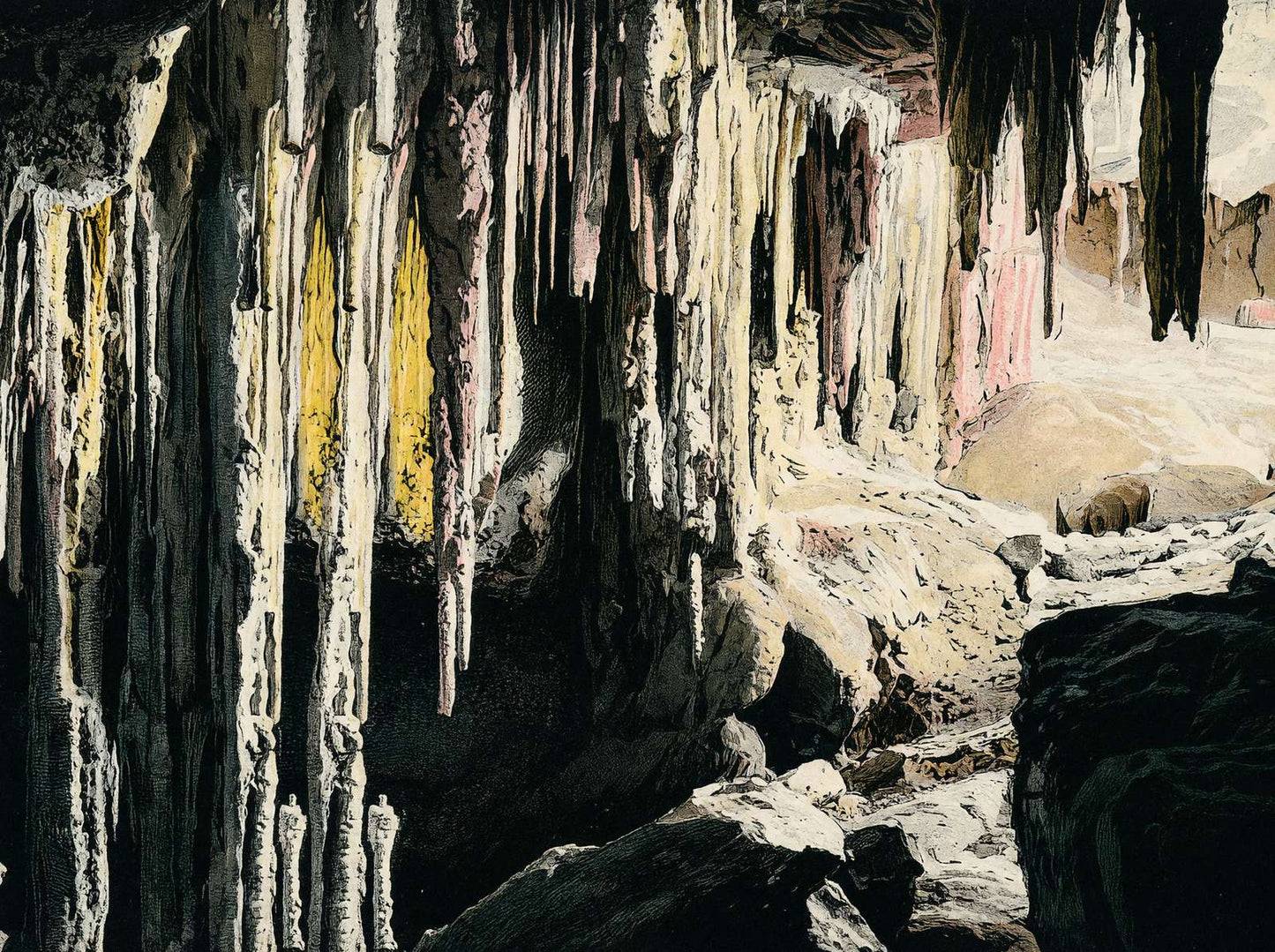 Caves on Grand View Trail Grand Canyon in 1907 Vintage Print (7 Sizes)