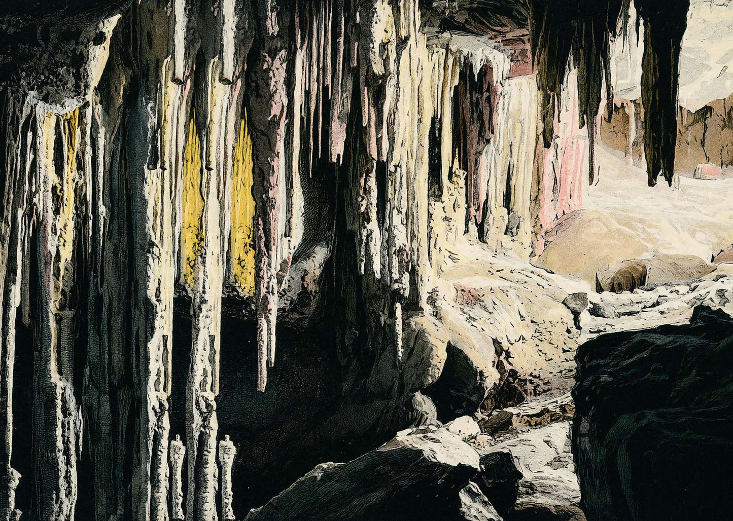 Caves on Grand View Trail Grand Canyon in 1907 Vintage Print (7 Sizes)