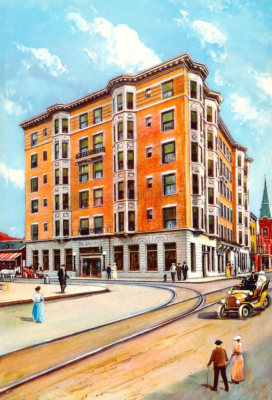 Cawthon Hotel Mobile Alabama in 1909 Vintage Print (7 Sizes) - Restored