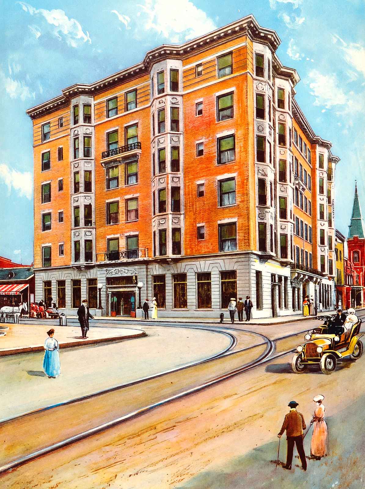 Cawthon Hotel Mobile Alabama in 1909 Vintage Print (7 Sizes) - Restored