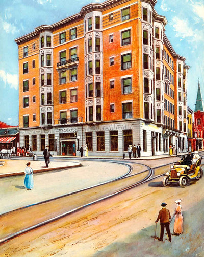 Cawthon Hotel in Mobile in 1909 vintage print