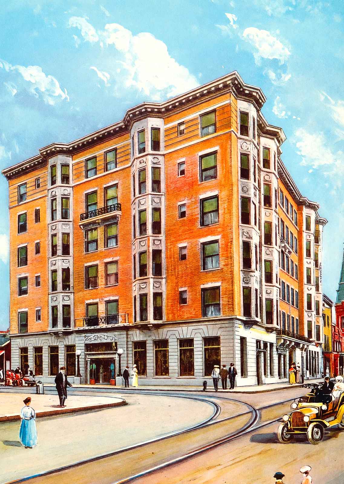 Cawthon Hotel Mobile Alabama in 1909 Vintage Print (7 Sizes) - Restored