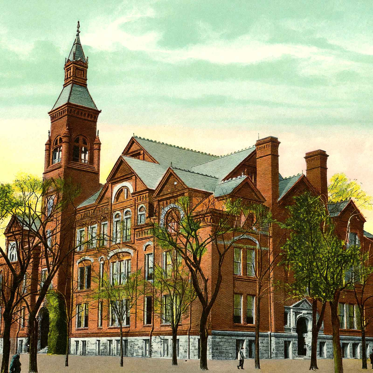 Central High School Canton Ohio in 1907 Vintage Print (7 Sizes) - Acid Free