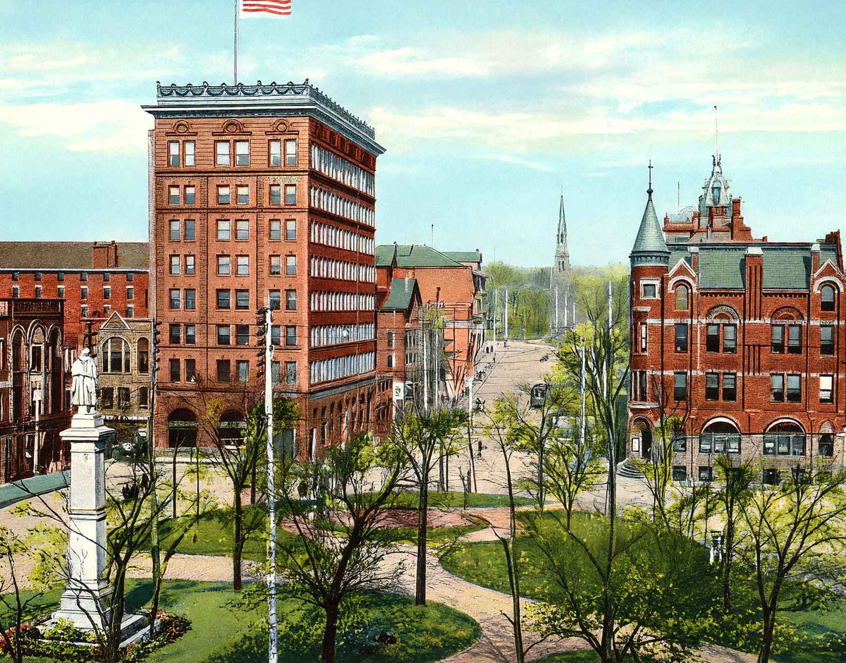 Central Square Youngstown Ohio in 1907 Vintage Print (7 Sizes) - Acid Free