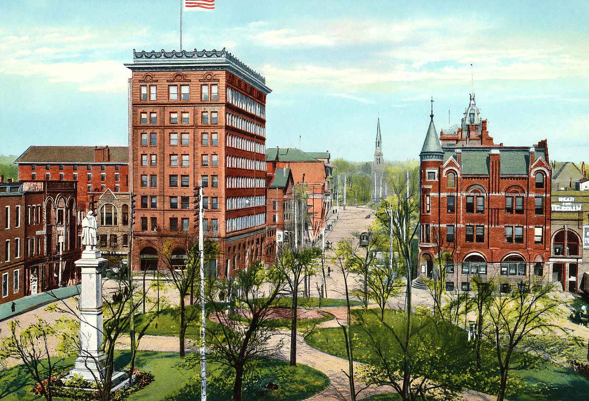 Central Square Youngstown Ohio in 1907 Vintage Print (7 Sizes) - Acid Free