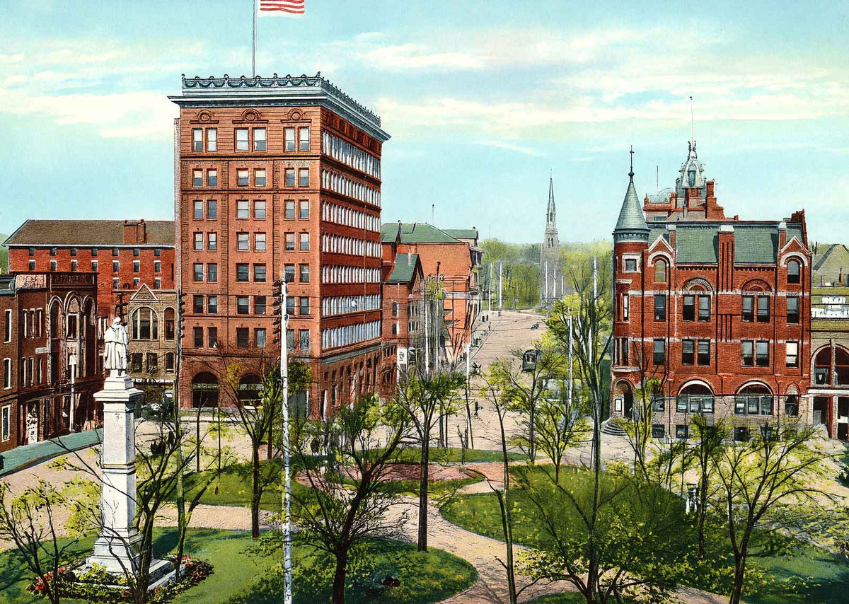 Central Square Youngstown Ohio in 1907 Vintage Print (7 Sizes) - Acid Free