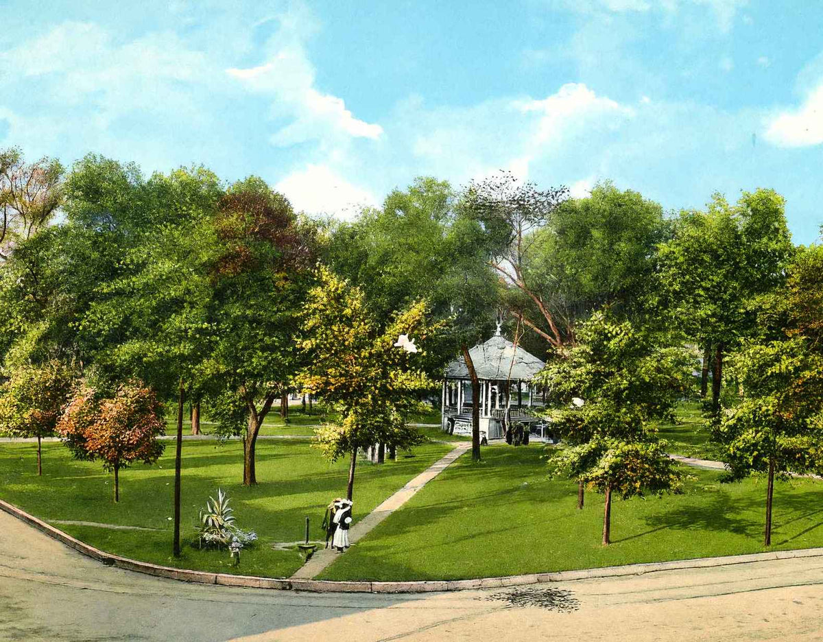 Central Park Jacksonville Illinois in 1905 Vintage Print (7 Sizes) - Restored