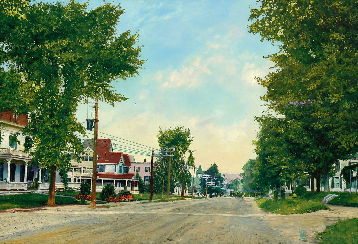 Central Main Street Bethlehem NH in 1911 Art Print (7 Sizes) - Archival Paper