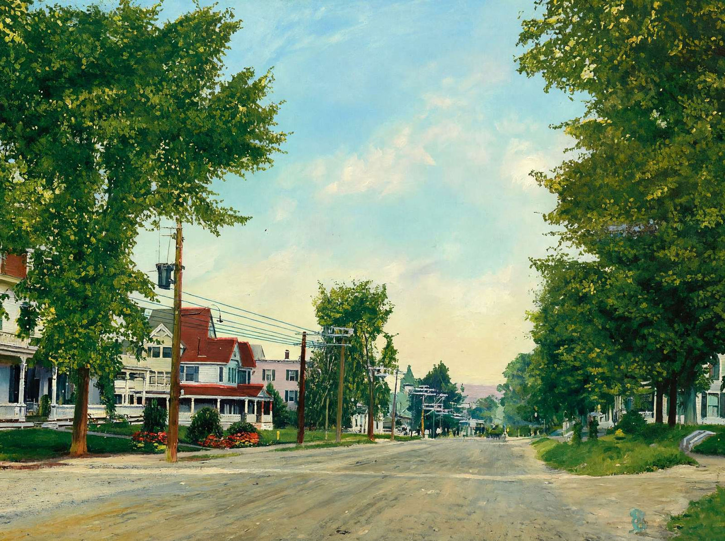 Central Main Street Bethlehem NH in 1911 Art Print (7 Sizes) - Archival Paper