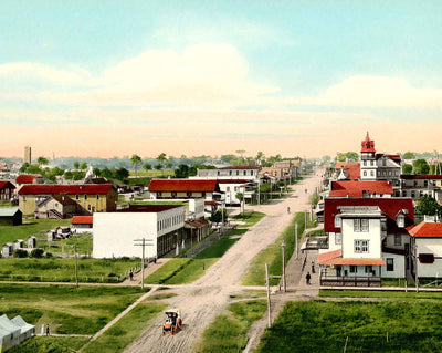 Central Avenue in St Petersburg in 1908 vintage print