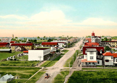 Central Avenue St Petersburg FL in 1908 Vintage Print (7 Sizes) - High Quality
