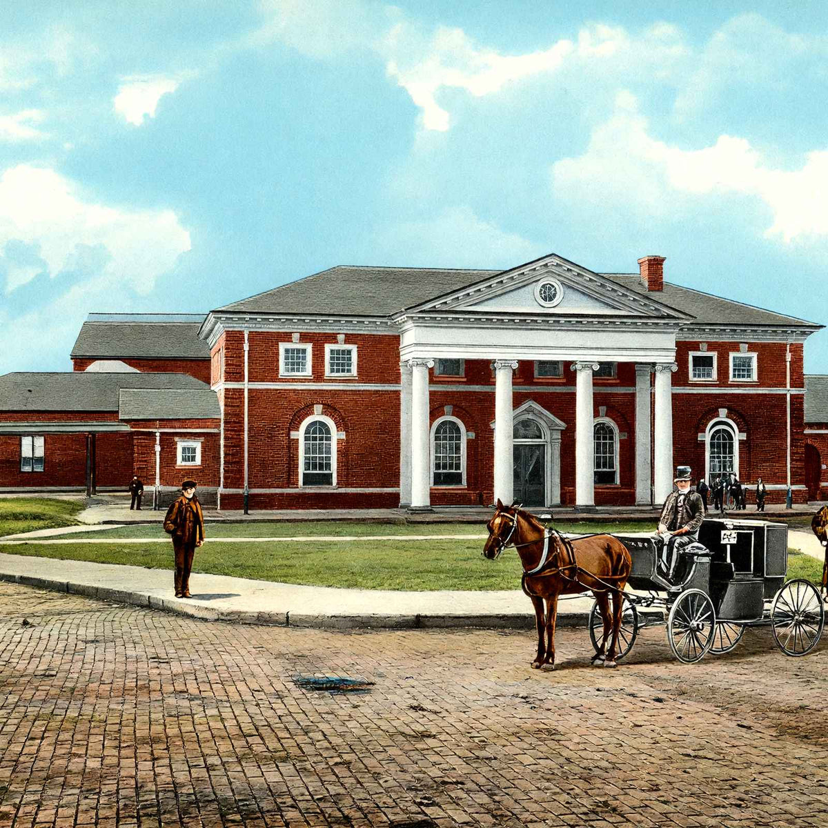 Chesapeake & Ohio Railroad Depot in 1905 Vintage Print