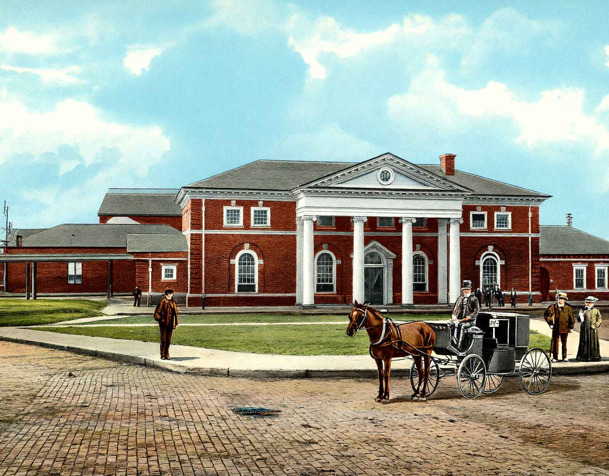 Chesapeake & Ohio Railroad Depot in 1905 Vintage Print