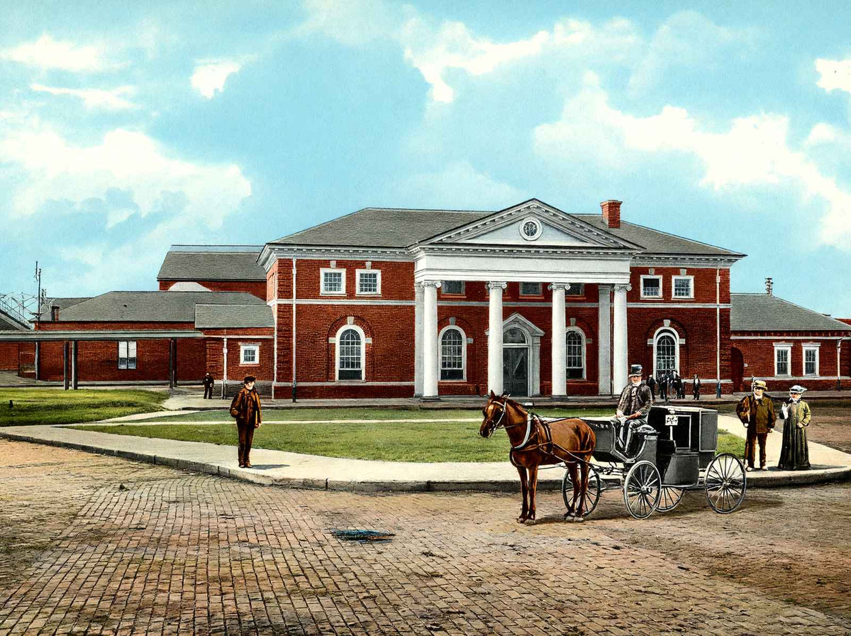 Chesapeake & Ohio Railroad Depot in 1905 Vintage Print