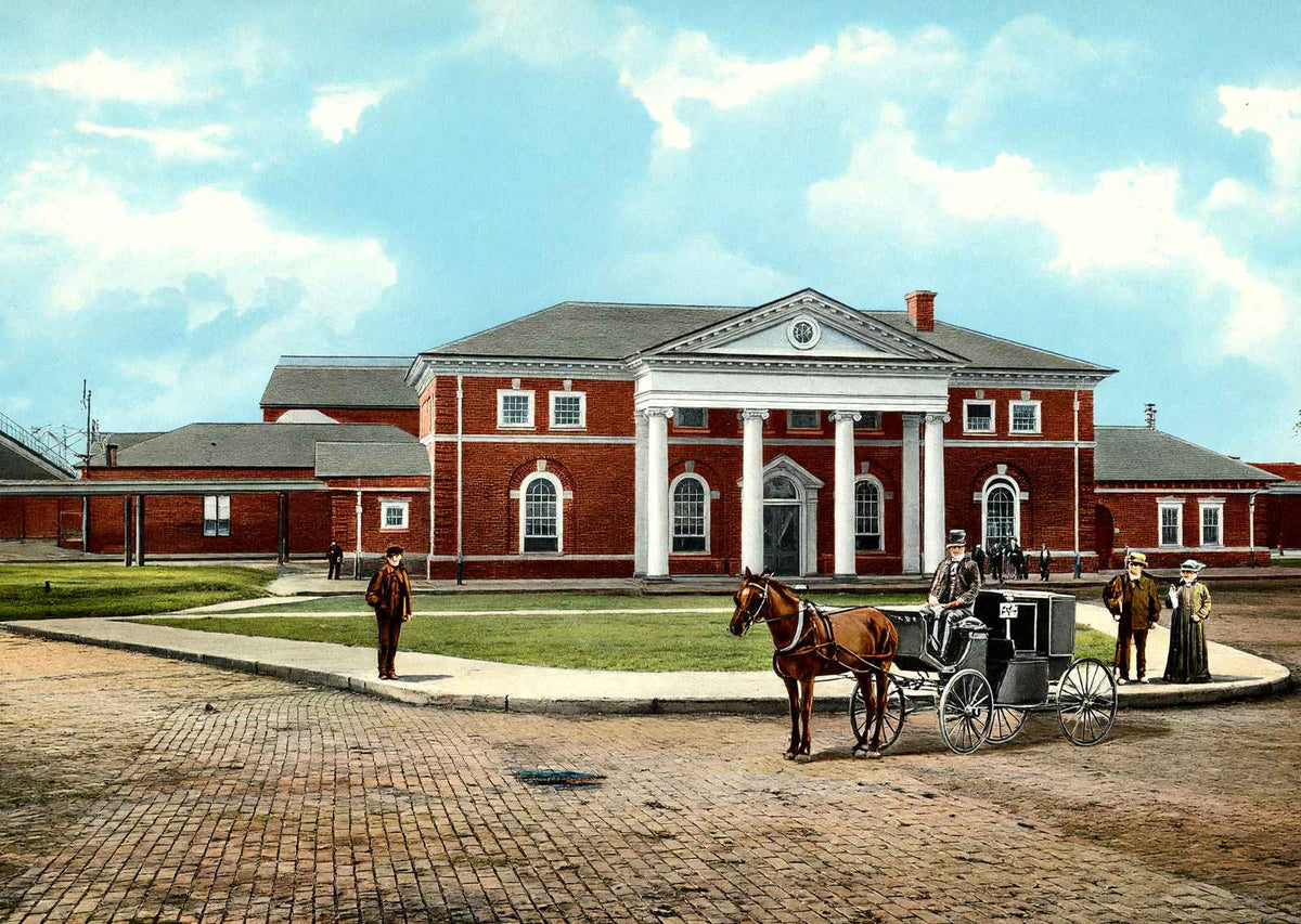 Chesapeake & Ohio Railroad Depot in 1905 Vintage Print
