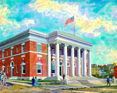 Post Office and Federal Building in 1905 art print