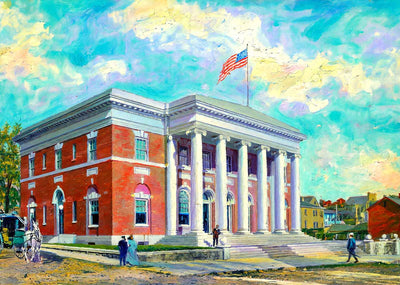 Post Office and Federal Building Charlottesville VA in 1905 Art Print