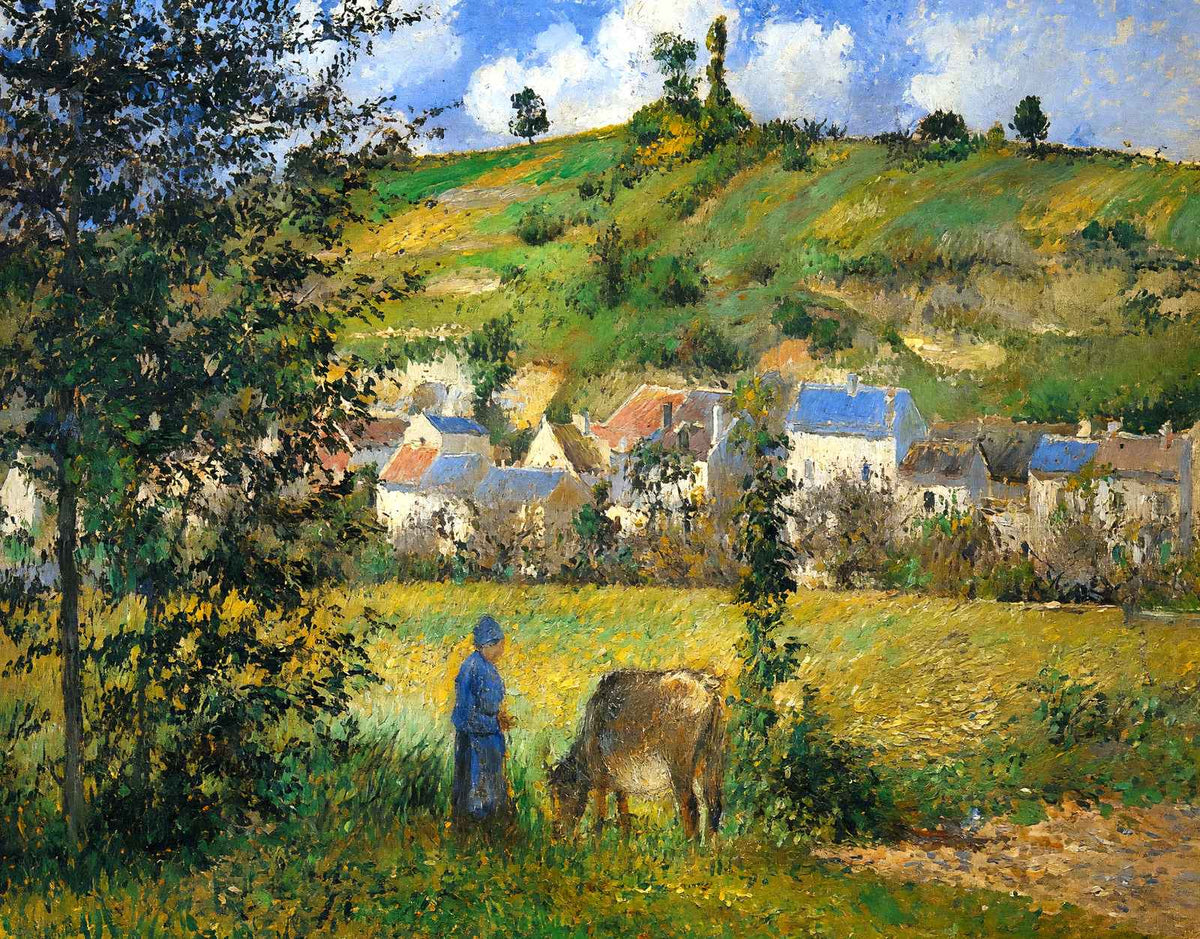 Chaponval Landscape Art Print 1880 Painting by Camille Pissarro (6 Sizes)