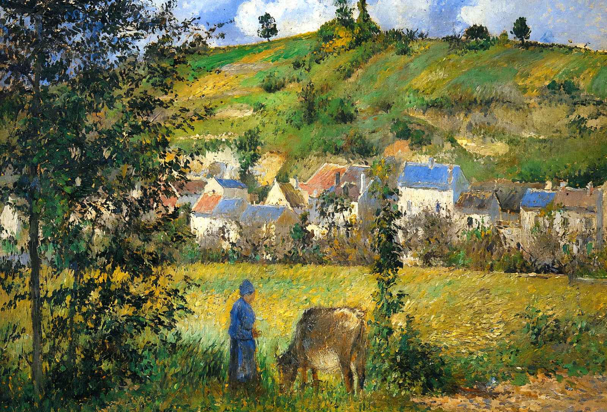 Chaponval Landscape Art Print 1880 Painting by Camille Pissarro (6 Sizes)