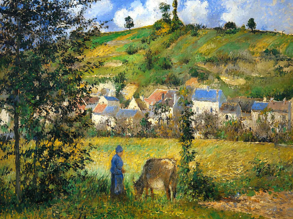 Chaponval Landscape Art Print 1880 Painting by Camille Pissarro (6 Sizes)