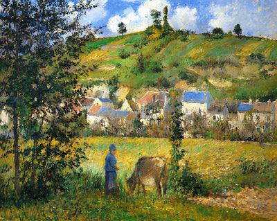 Chaponval Landscape art print by Camille Pissarro (1880)