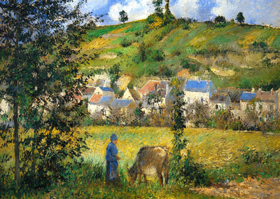 Chaponval Landscape Art Print 1880 Painting by Camille Pissarro (6 Sizes)