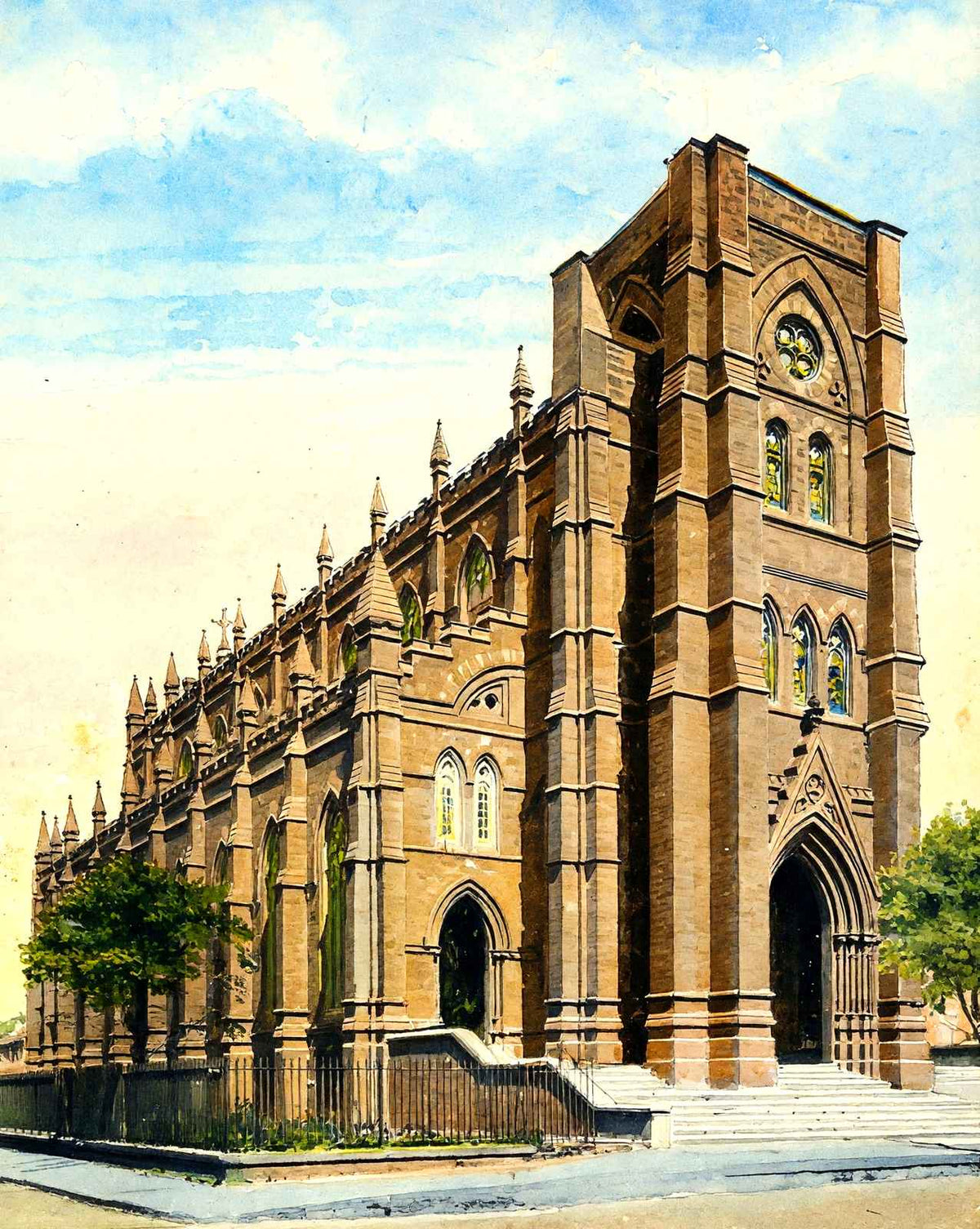 Cathedral of St John the Baptist in 1906 painting