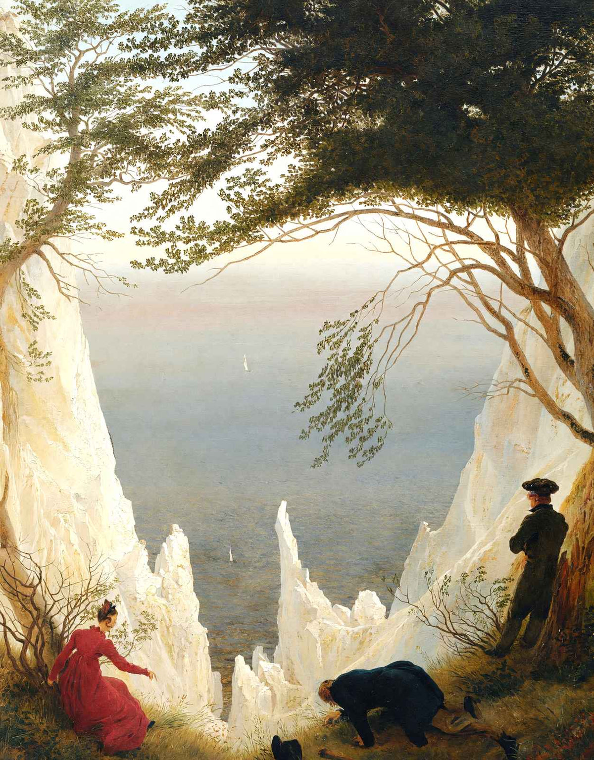 Chalk Cliffs on Rugen 1819 by Caspar David Friedrich Fine Art Print (6 Sizes)