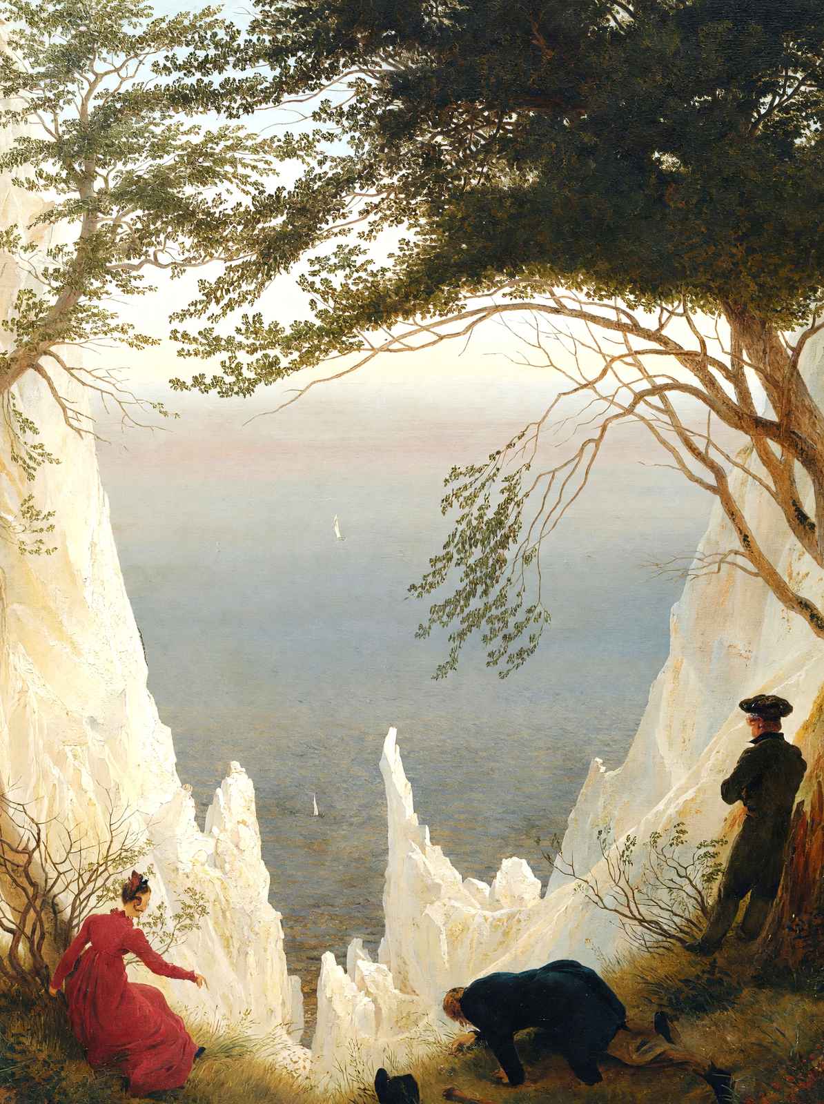 Chalk Cliffs on Rugen 1819 by Caspar David Friedrich Fine Art Print (6 Sizes)