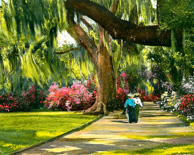 Walk in Magnolia Gardens painting