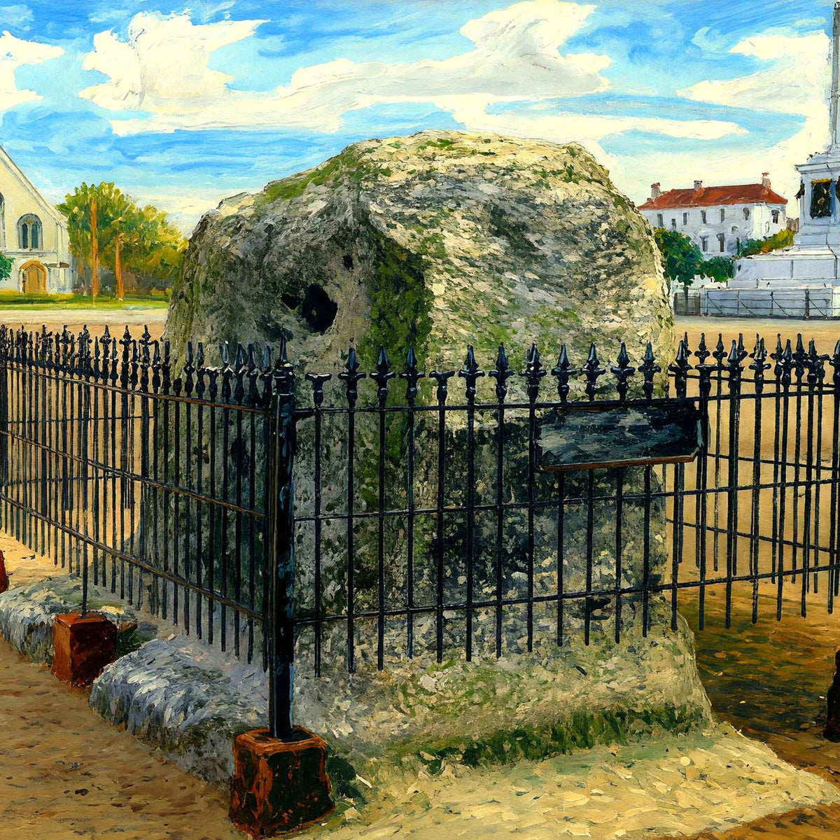 Old Siege Wall Marion Square Charleston in 1906 Art Print (7 Sizes)