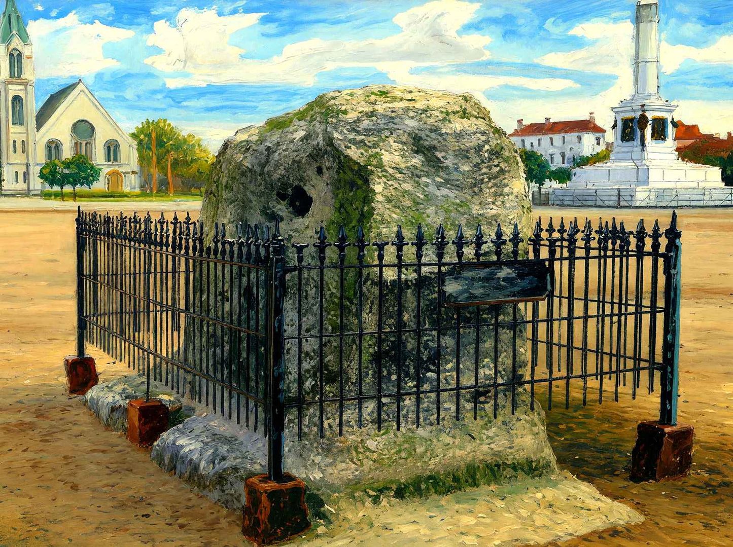 Old Siege Wall Marion Square Charleston in 1906 Art Print (7 Sizes)