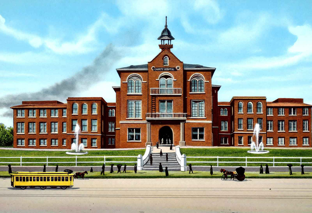 Charity Hospital Shreveport LA in 1906 Vintage Print (7 Sizes)