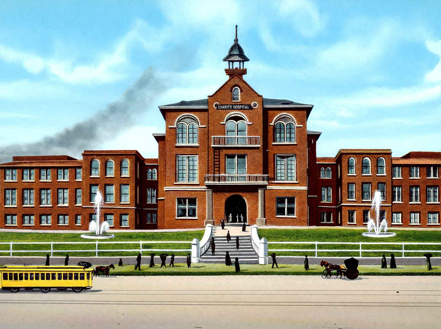 Charity Hospital Shreveport LA in 1906 Vintage Print (7 Sizes)
