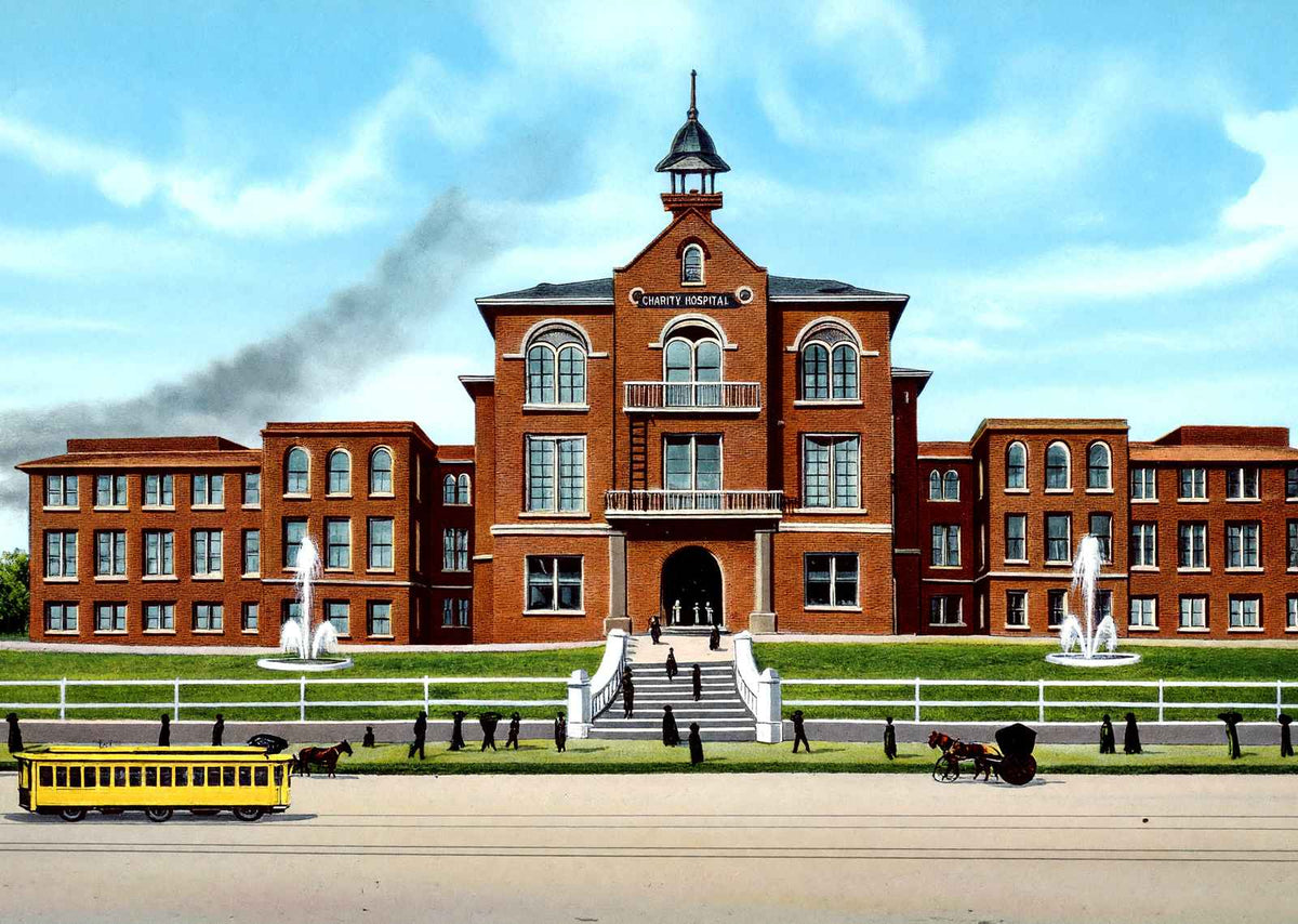 Charity Hospital Shreveport LA in 1906 Vintage Print (7 Sizes)